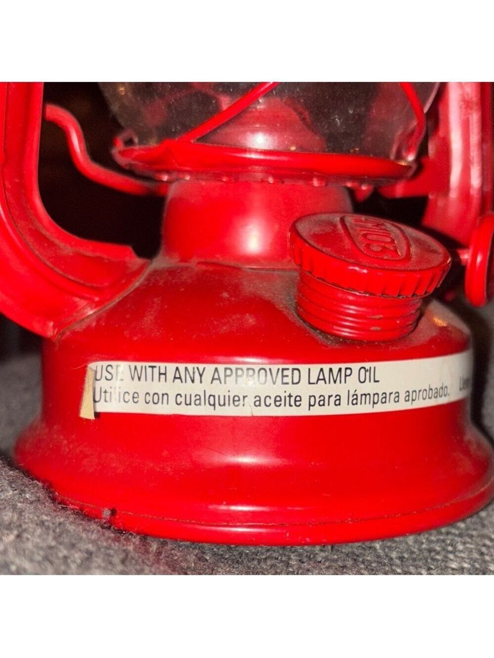 Cozy Campfire Glow • Red Stansport Lantern • Rustic Cabin • Hurricane Style - Picture 5 of 6
